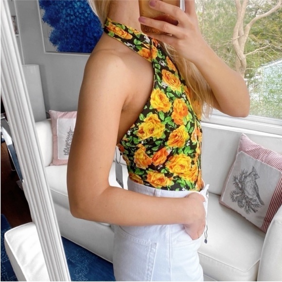 Zara woman’s floral cross Neck bodysuit top - Picture 7 of 16